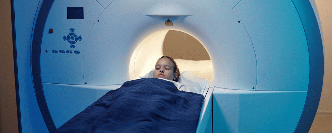 A child gets an MRI scan