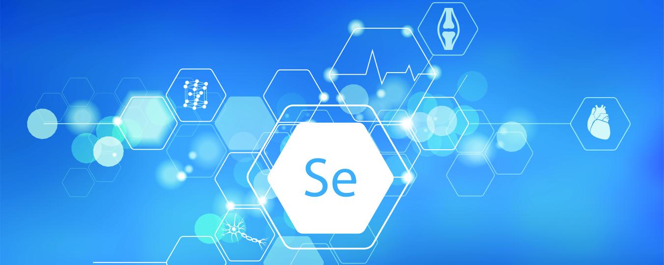 Selenium illustration with multicolor hexagons