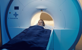 A child gets an MRI scan